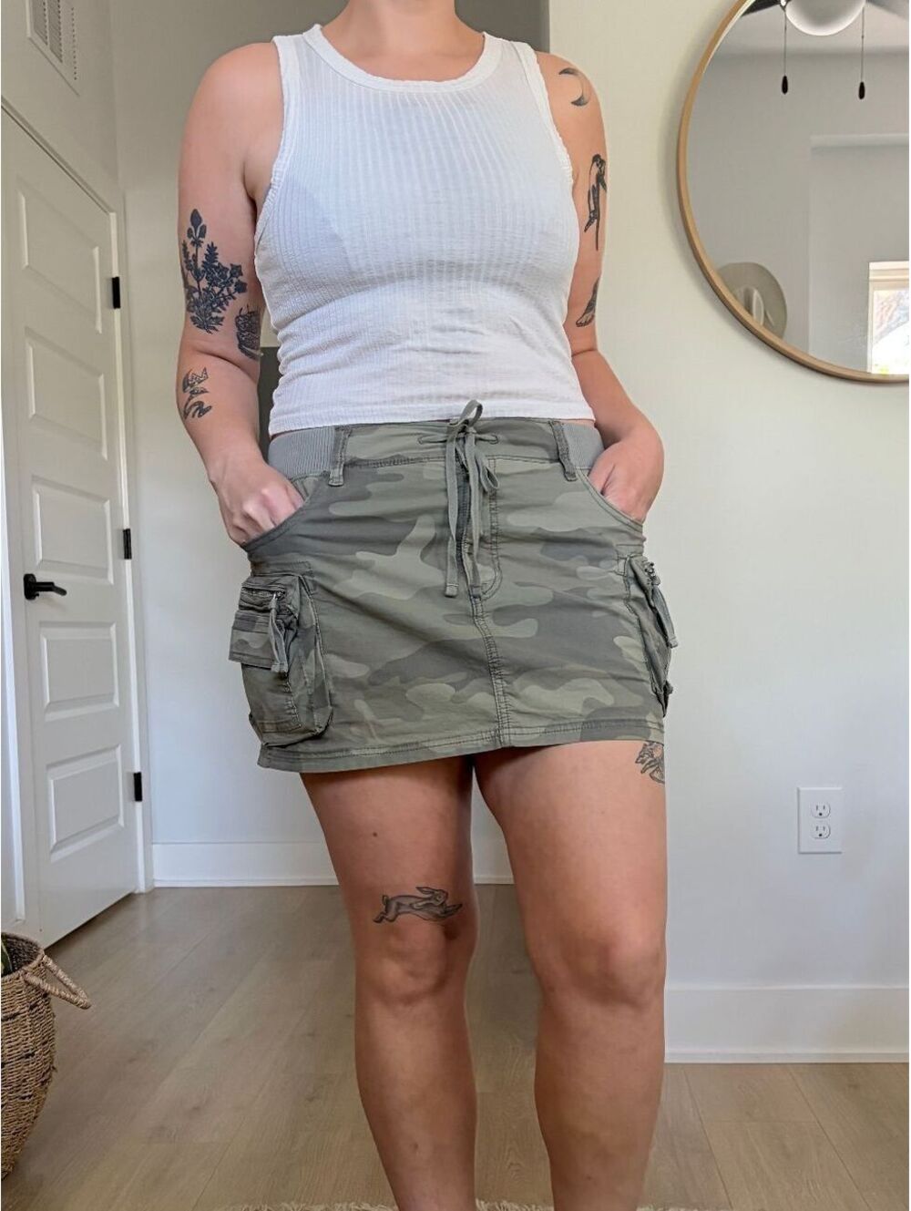 Camo Mini Skirt Cargo Y2K American Eagle Size 10